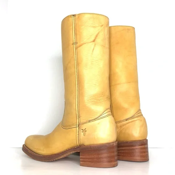 NWT Frye 14L Campus Banana Tall Square Toe Riding Boots Women’s 10 Shoes - Picture 7 of 13